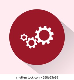 Gears sign icon, vector illustration. Flat design style 