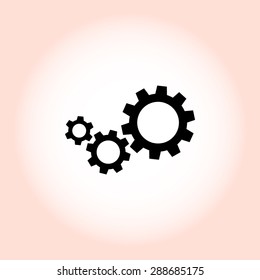 Gears sign icon, vector illustration. Flat design style 