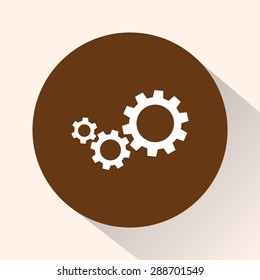 Gears sign icon, vector illustration. Flat design style 