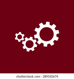 Gears sign icon, vector illustration. Flat design style 
