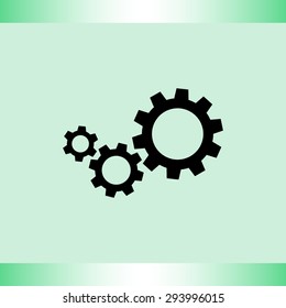 Gears sign icon, vector illustration. Flat design style 