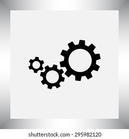 Gears sign icon, vector illustration. Flat design style 