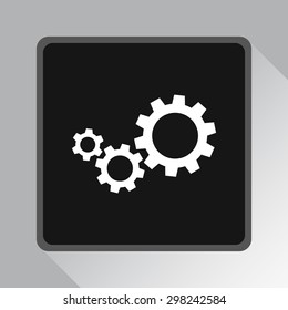 Gears sign icon, vector illustration. Flat design style 