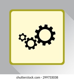 Gears sign icon, vector illustration. Flat design style 