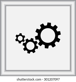 Gears sign icon, vector illustration. Flat design style 