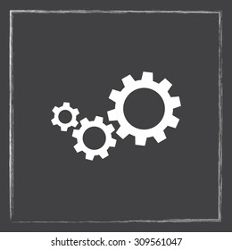 Gears sign icon, vector illustration. Flat design style 