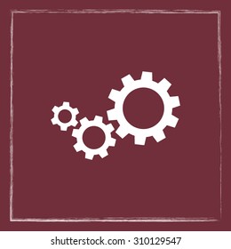 Gears sign icon, vector illustration. Flat design style 