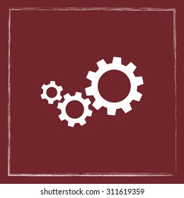 Gears sign icon, vector illustration. Flat design style 