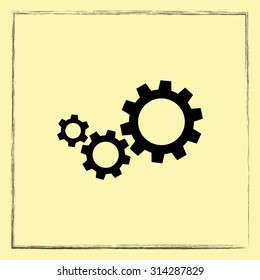 Gears sign icon, vector illustration. Flat design style 