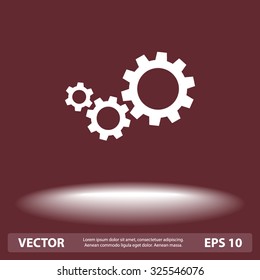 Gears sign icon, vector illustration. Flat design style 