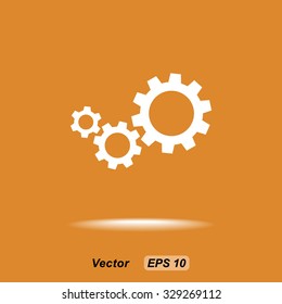 Gears sign icon, vector illustration. Flat design style 