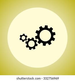 Gears sign icon, vector illustration. Flat design style 