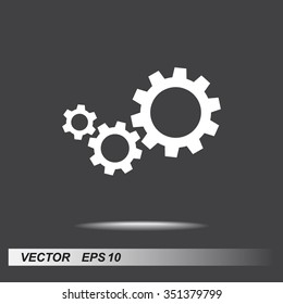 Gears sign icon, vector illustration. Flat design style 