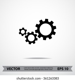 Gears sign icon, vector illustration. Flat design style 