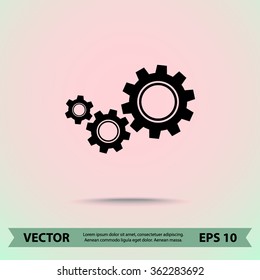 Gears sign icon, vector illustration. Flat design style 