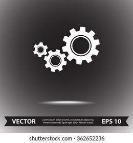 Gears sign icon, vector illustration. Flat design style 