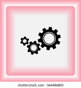 Gears sign icon, vector illustration. Flat design style 