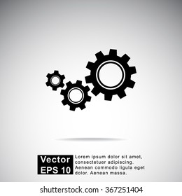 Gears sign icon, vector illustration. Flat design style 