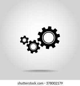 Gears sign icon, vector illustration. Flat design style 
