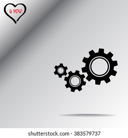 Gears sign icon, vector illustration. Flat design style 