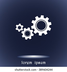 Gears sign icon, vector illustration. Flat design style 