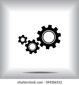 Gears sign icon, vector illustration. Flat design style 