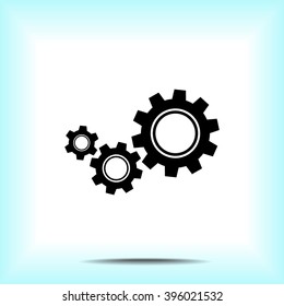 Gears sign icon, vector illustration. Flat design style 
