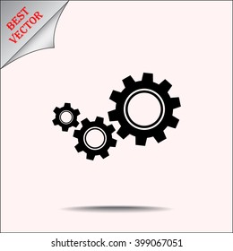 Gears sign icon, vector illustration. Flat design style 