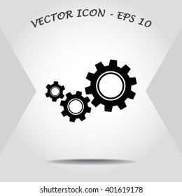 Gears sign icon, vector illustration. Flat design style 