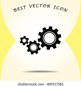 Gears sign icon, vector illustration. Flat design style 