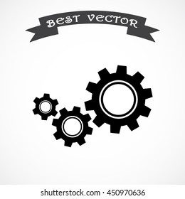 Gears sign icon, vector illustration. Flat design style 