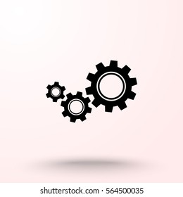 Gears sign icon, vector illustration. Flat design style 