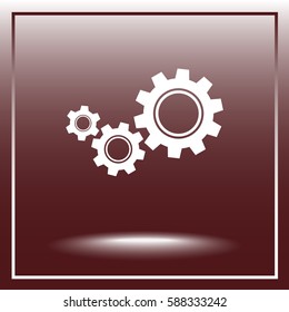 Gears sign icon, vector illustration. Flat design style 