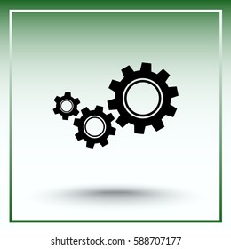 Gears sign icon, vector illustration. Flat design style 
