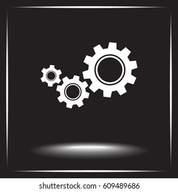 Gears sign icon, vector illustration. Flat design style 