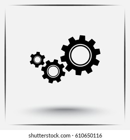 Gears sign icon, vector illustration. Flat design style 