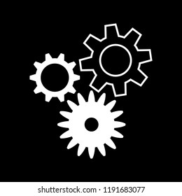 gears sign simple icon flat design. vector illustration.