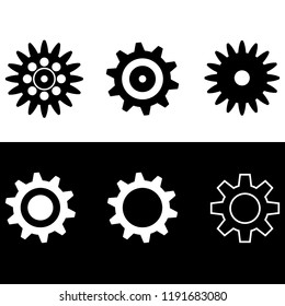 gears sign simple icon flat design. vector illustration.