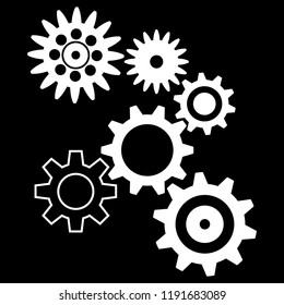 gears sign simple icon flat design. vector illustration.