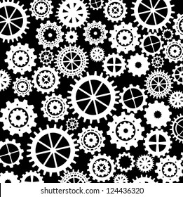 gears silhouette over black background. vector illustration