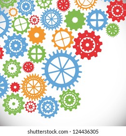gears silhouette over gray background. vector illustration