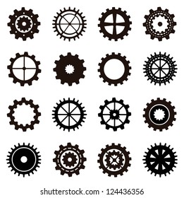 gears silhouette over white background. vector illustration