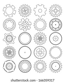gears silhouette over white background