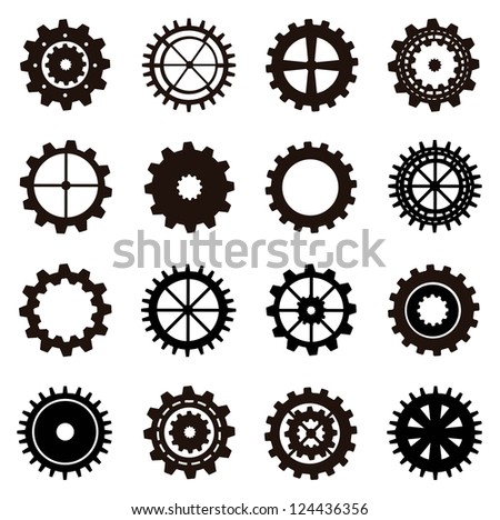 gears silhouette over white background. vector illustration