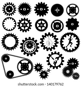 gears silhouette vector 