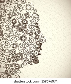 gears skin over beige background vector illustration 