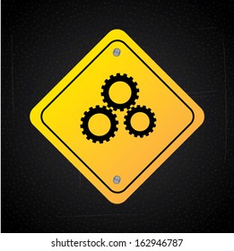 gears skin over black background vector illustration 