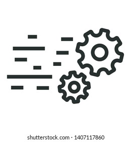 gears speed - minimal line web icon. simple vector illustration. concept for infographic, website or app.