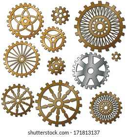 the gears in the style of steam punk. Vector