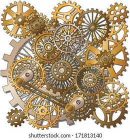 the gears in the style of steam punk. Vector